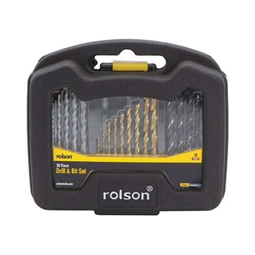 Rolson 38 Piece Drill and Bit Set Pack of 4 48440