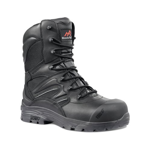 Rock Fall RF4500 Titanium High Leg Waterproof Safety Boot with Side Zip Black 6 RF4500/006