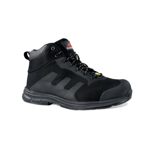 RF92597 | The Rock Fall TeslaDRI ESD safety boots are 100% non-metallic with recycled plastic bottle uppers, webbing and lace materials that are durability rated. With an Activ-Tex breathable waterproof membrane, dual density EPR and rubber outsole and an Activ-Step recycled footbed. Meets Standard EN ISO 20345:2011 S3 WR SRC, EN 61340-4-3:2018 ESD, ASTM F2413-18 M/I/C PR SD35.