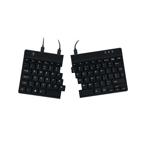 R-GO Split Ergonomic Wired Keyboard Black RGOSP-UKWIBL