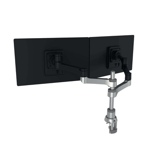 R-Go Zepher 4 C2 Dual Monitor Arm Desk Mount Adjustable Circular Black/Silver RGOVLZE4TWSI | R-Go Tools B.V