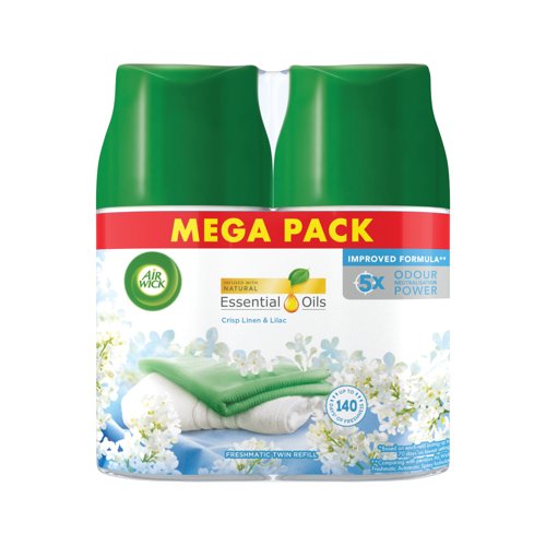 Air Wick Freshmatic Refill Air Freshener Crisp Linen and Lilac 250ml (Pack of 2) 3251952