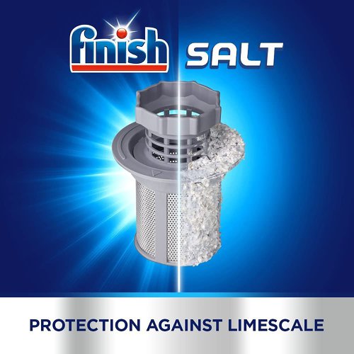 Finish Dishwasher Salt is especially designed to prevent limescale build up in your dishwasher which can cause poor performance. Salt also effectively softens water to ensure better cleaning performance of your detergent, preventing white residue marks from hard water on your glasses and dishes. Each pack contains 4kg. 4 packs supplied.