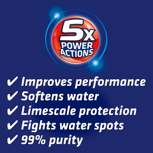 Finish Dishwasher Salt is especially designed to prevent limescale build up in your dishwasher which can cause poor performance. Salt also effectively softens water to ensure better cleaning performance of your detergent, preventing white residue marks from hard water on your glasses and dishes. Box contains 4kg.