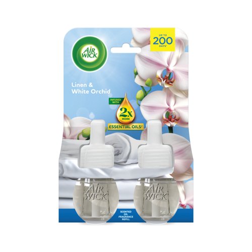 Air Wick Plug-In Refill Air Freshener Linen and White Orchid (Pack of 2) 3308127