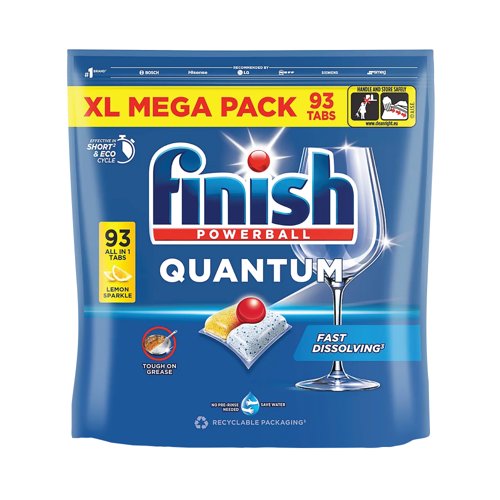 Finish Quantum AIO Dishwasher Tablets Lemon Sparkle (Pack of 93) 3312015