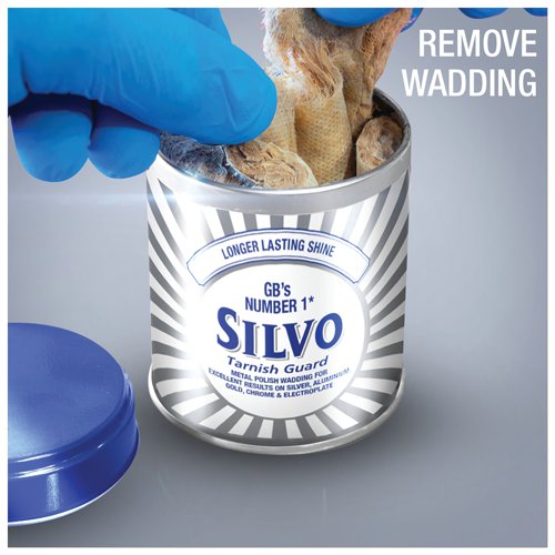 RK04867 | Using Silvo metal polish wadding provides a longer lasting shine for precious Metals - can be used on silver, gold, aluminium, chrome and electroplate. A traditional product which is easy to use and leaves you with excellent results. Directions: Shake well apply with a soft cloth. Polish off with a dry soft cloth before polish has completely dried.