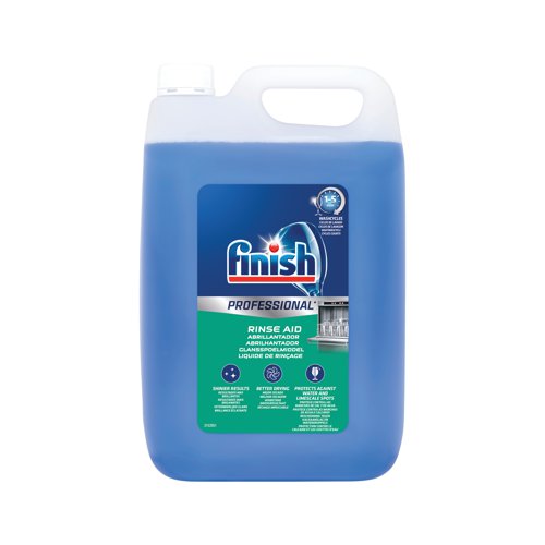 For optimal dishwashing, Finish Professional dish washer rinse aid prevents water spots on dishes and gives brilliant shine on glassware. For regular use, each dishwasher rinse cycle leaves dishes streak free and dry.