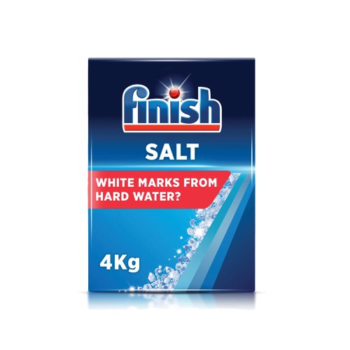 Finish Dishwasher Salt is especially designed to prevent limescale build up in your dishwasher which can cause poor performance. Salt also effectively softens water to ensure better cleaning performance of your detergent, preventing white residue marks from hard water on your glasses and dishes. Each pack contains 4kg. 4 packs supplied.