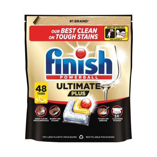 Finish Ultimate+ Dishwasher Tablets 48 Tablets Lemon Pack of 6 GB-ADS
