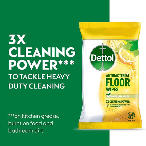 Dettol Floor Wipes Biodegradable Citrus (Pack of 10) 3213958-S