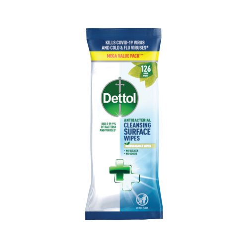 Dettol Antibacterial Cleansing Wipes (Pack of 126) 3189500S