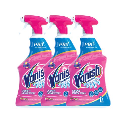Vanish Pro Carpet/Upholstery Cleaner Trigger Spray 1L 3 For 2