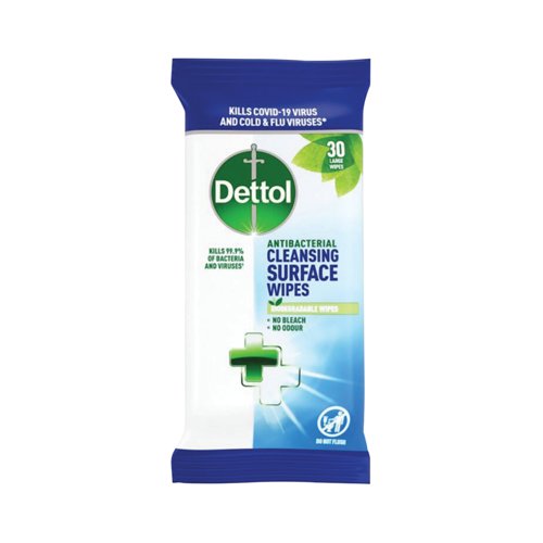 Dettol Antibacterial Cleansing Wipes 30 Wipes (Pack of 10) 3151480