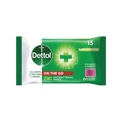 Dettol Antibacterial Hand/Surface Wipe 15 Wipes Fresh Pack of 9 GB-TRG