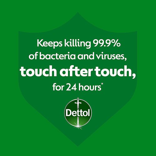 RK88253 | Dettol 24 Hour Protect Multi Surface Cleaner is suitable for most surfaces, removing tough everyday dirt and stains, keeping them protected for up to 24 hours. Killing 99.9% of bacteria and viruses. Ocean fresh scent. Bottle contains 460ml.