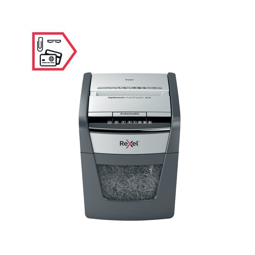 Rexel Optimum AutoFeed+ 50X Cross-Cut P-4 Shredder 2020050X