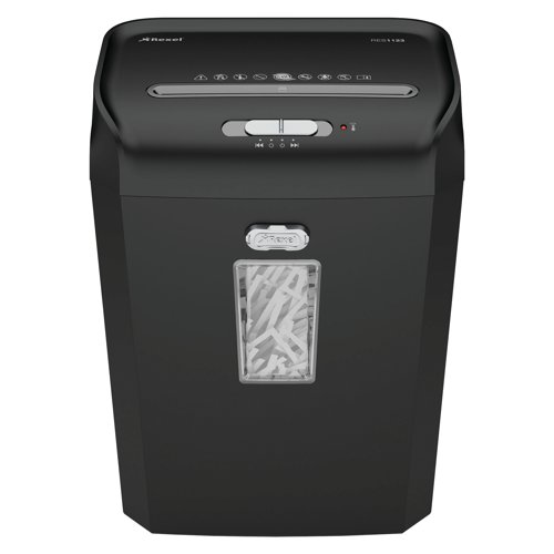 Rexel ProMax QS RES1123 shreds up to 12 sheets (80 gsm) at a time into P-2 (6mm) strip-cut pieces, with a 23L bin which holds 192x A4 sheets. Capable of shredding staples, paper clips and credit cards, the ProMax makes it easy to release paper jams with the manual auto reverse/forward control feature.