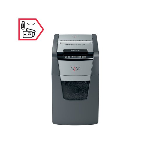 Rexel Optimum AutoFeed+ 150X Cross-Cut P-4 Shredder 2020150X Department & Office Shredders RM50465