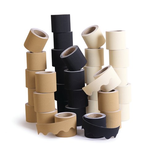 Natural Corrugated Border Rolls Assorted (Pack of 36) AD48109