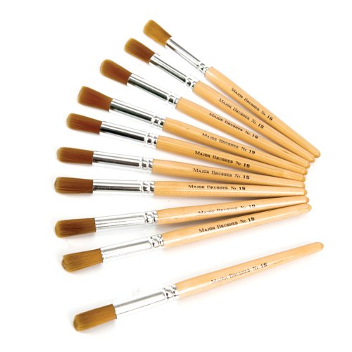Golden Nylon Short Round Brush Size 18 (Pack of 10) AR02278