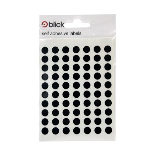 Blick Coloured Labels in Bags Round 8mm Dia 490 Per Bag Black (Pack of 9800) RS001751 | RS00175 | West Design Products