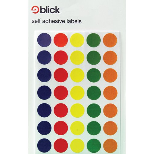 Blick Coloured Labels in Bags Round 13mm Dia 140 Per Bag Assorted (Pack of 2800) RS004950 | RS00495 | West Design Products