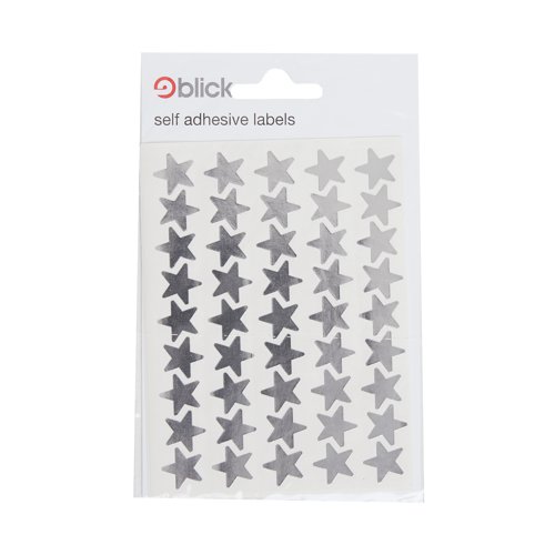 Blick Labels Metallic Stars Silver 14mm 135 Stickers RS025955