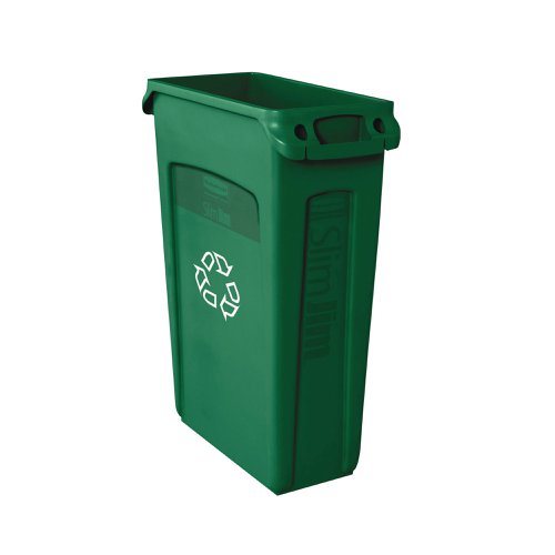 Rubbermaid Slim Jim Vented Container 87L Green FG354007GRN | Rubbermaid