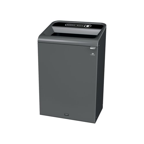Rubbermaid Configure Container with General Waste Label 125L Black 2154762