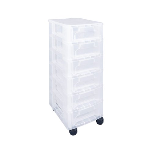 Really Useful Slimline 6 Drawer Storage Tower 3.5L Clear ST6x3.5C
