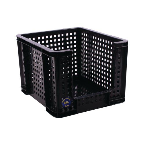 Really Useful Open Fronted Crate 35 Litre Black 35OFC-BK