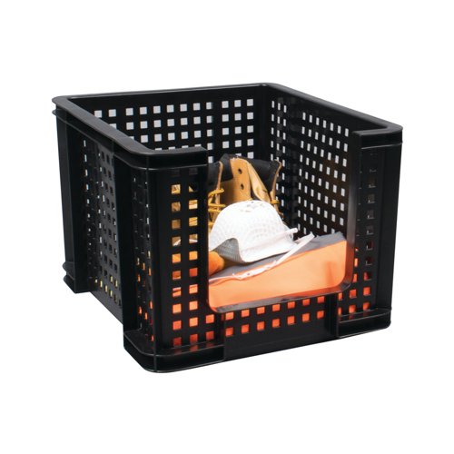 Really Useful Open Fronted Crate 35 Litre Black 35OFC-BK - RUP65061 | Really Useful Products