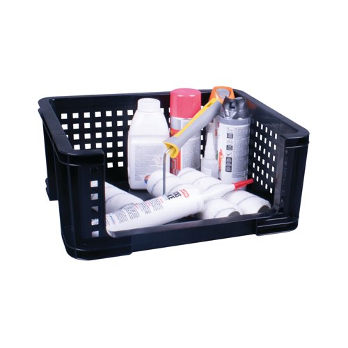 Really Useful Open Fronted Crate 18 Litre Black 18OFC-BK