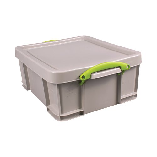 The Really Useful 18 litre plastic stacking box is made in a solid colour, ensuring items remain private from view. With the securing, lockable clip handles are used to secure the lid, to ensure the lid remains secure. The boxes are made from 100% recyclable material and are 100% recyclable. Suitable for storing office supplies, filing, kitchen utensils, cleaning products, and much more.