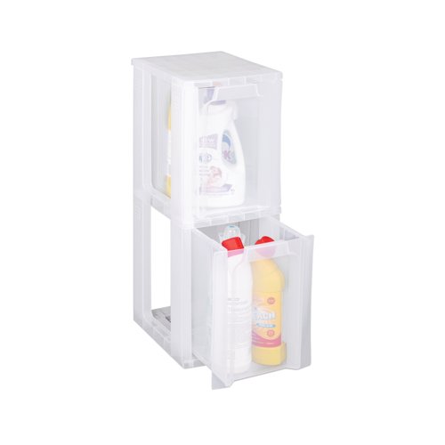 Really Useful Slimline 2 Drawer Storage Tower 11.5L Clear ST2x11.5C