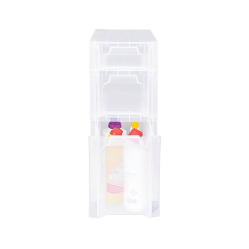 Really Useful Slimline 3 Drawer Storage Tower Clear ST3.5x6x11.5C - RUP65970 | Really Useful Products