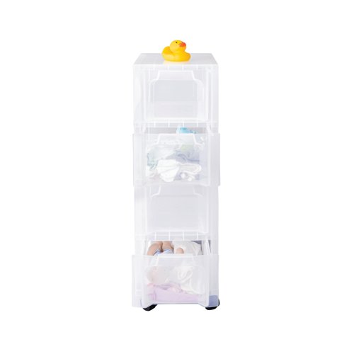 Really Useful Slimline 4 Drawer Storage Tower 6L Clear ST4X6C