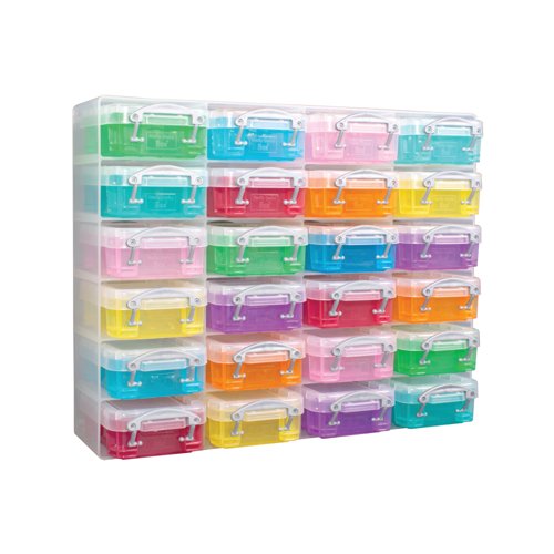 Really Useful 24 Compartment Organiser Box 0.07L Rainbow 0.07x24ORGASS