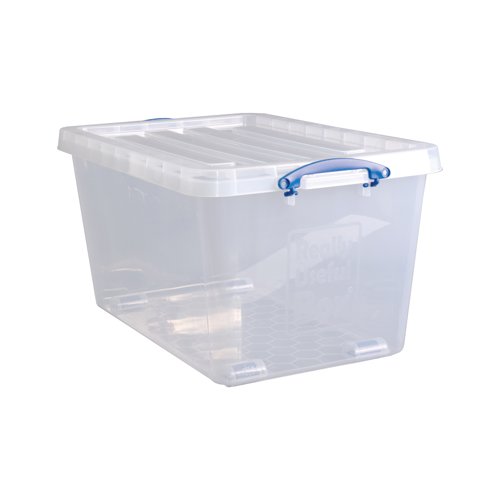 Really Useful Wheeled Box 83.5 Litre Clear Pack of 3 83.5CWB-PK3