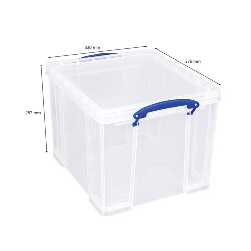 Really Useful Stacking Box Handles 25.7L Clear Pack of 3 25.7C-PK3CB - RUP79311 | Really Useful Products
