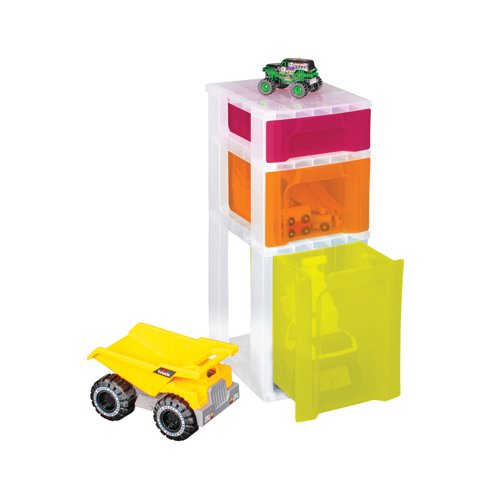 Really Useful Slimline 3 Drawer Storage Tower Clear/Ast ST3.5x6x11.5CS - RUP79314 | Really Useful Products