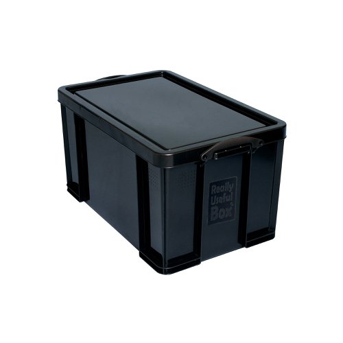 Keep files and documents neatly stored away in this 64 Litre Recycled Plastic Storage Box from Really Useful. With 64L of capacity, the large interior provides plenty of room for A4 and foolscap documents and folders. The opaque black sides and lid keeps your files private and protects them from fading in harsh sunlight. The design is stackable as well for space-saving storage, and features handles for easy carrying. It's eco-friendly as well, made from 100% recycled plastic.