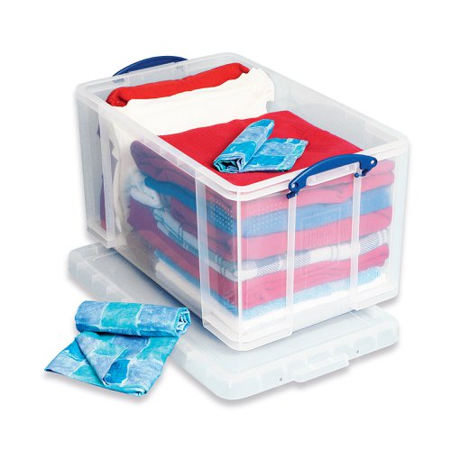 Really Useful 84L Plastic Storage Box W710xD440xH380mm Clear 84LC