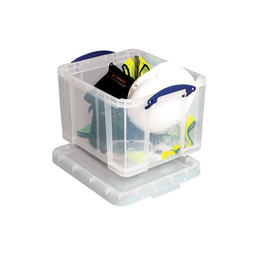 Really Useful 35L Plastic Storage Box With Lid W480xD390xH310mm Clear 35C