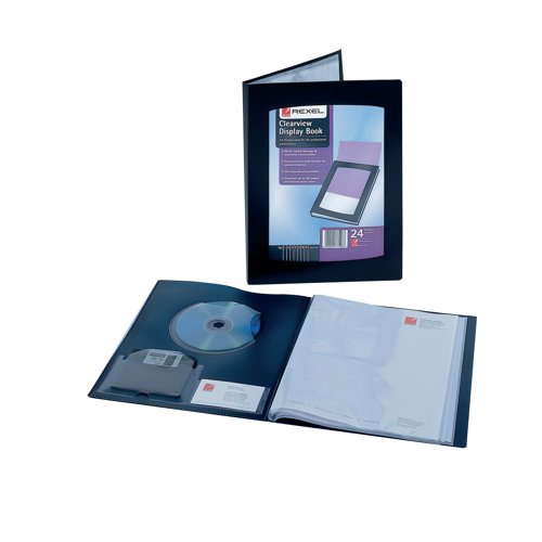 Rexel Nyrex Clearview Display Book A5 24 Pocket Black 10410BK Display Books RX10410BK