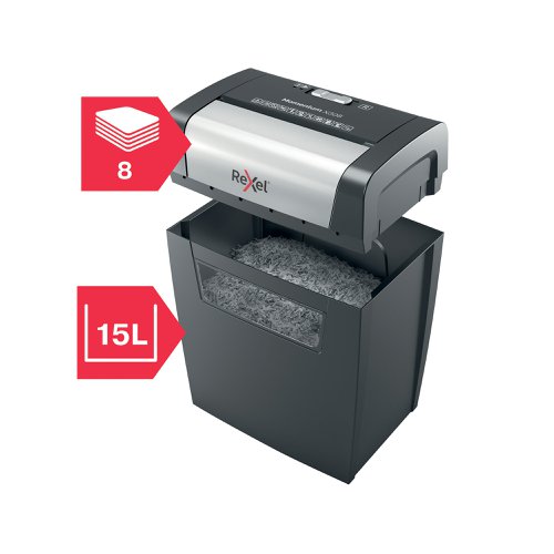 Rexel Momentum X308 Cross-Cut P-3 Shredder Black 2104570