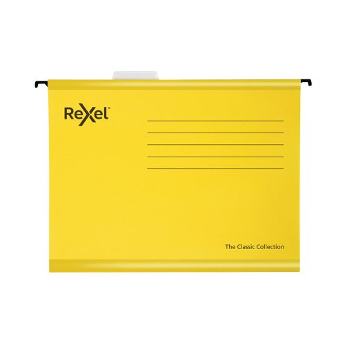 Rexel Classic Suspension Files Foolscap Yellow (Pack of 25) 2115593