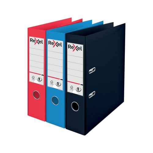 Rexel Lever Arch File Choices PP No.1 75mm A4 Assorted (Pack of 3) 2115709 | ACCO Brands