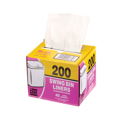 Le Cube Swing Bin Liner Dispenser 46 Litre (Pack of 200) 0480